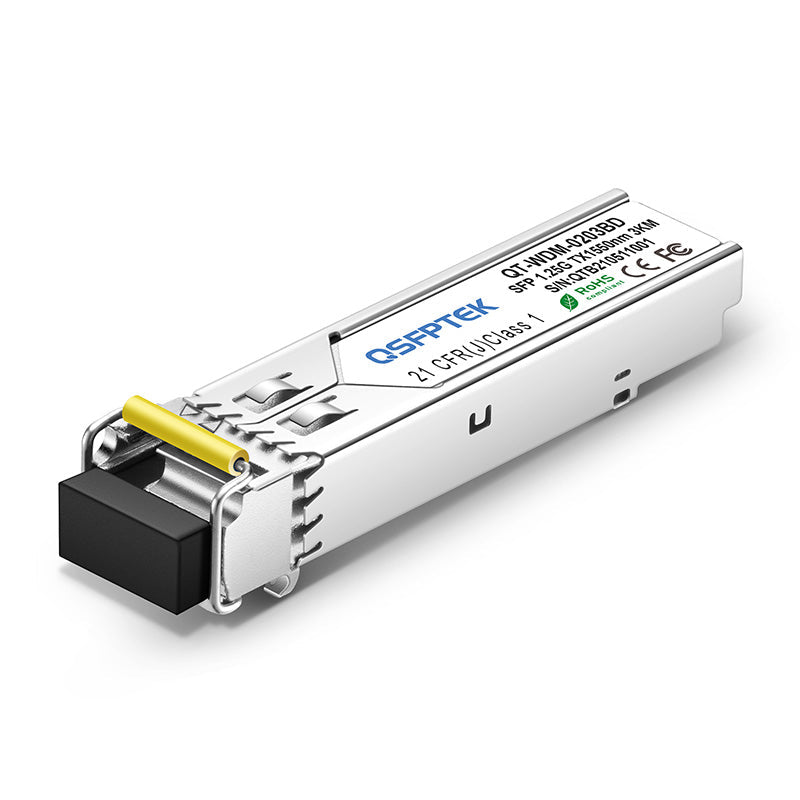 Cisco GLC-BX-D Compatible 1000BASE-BX-U BiDi SFP 1550nm-TX/1310nm-RX 3km DOM LC SMF Transceiver Module