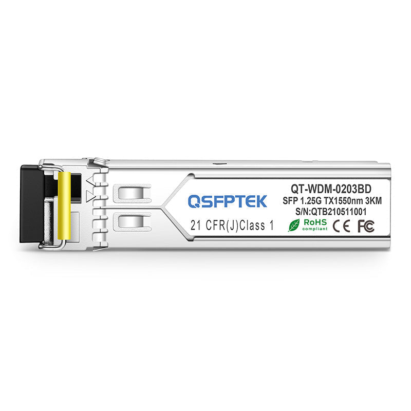 Cisco GLC-BX-D Compatible 1000BASE-BX-U BiDi SFP 1550nm-TX/1310nm-RX 3km DOM LC SMF Transceiver Module