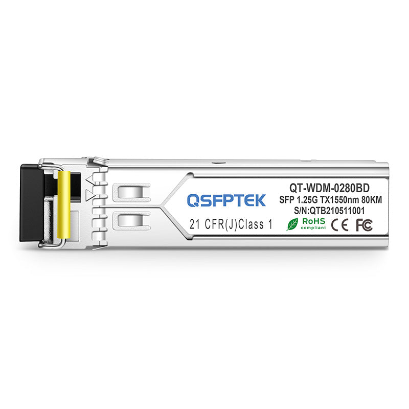 Juniper SFP-GE80KT15R14 Compatible 1000BASE-BX 1G BiDi SFP 1550nm-TX/1490nm-RX 80km Optical Transceiver Module