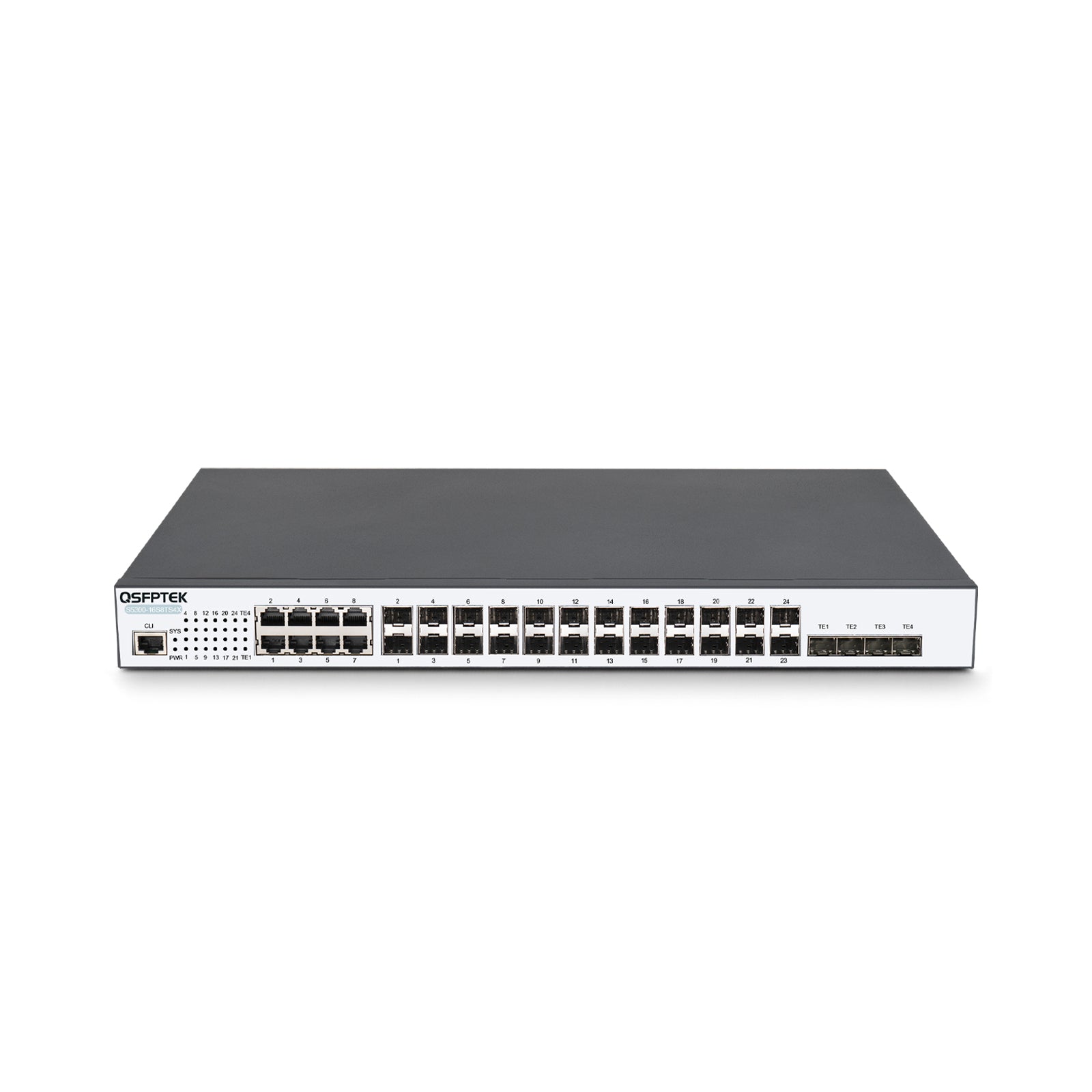 S5300-16S8TS4X, 16-Port Ethernet L2++ Switch, 16x 1Gb SFP, with 8x Gigabit RJ45/SFP Combo, 4 x 10Gb SFP+ Uplinks, Stackable Switch