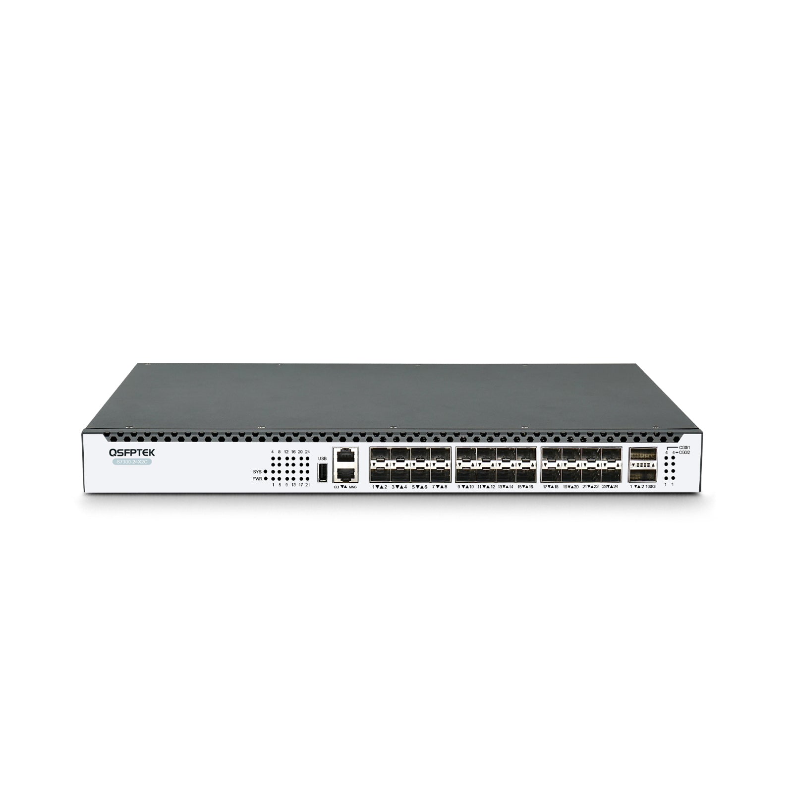 S7300-24X2C 24-Port Ethernet L3 Campus Stackable Switch with 24x10GE SFP+, 2x100GE QSFP28 Uplink Ports